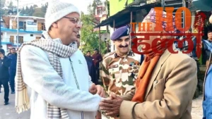 CM Dhami in Munsyari with ITBP Jawans and Locals