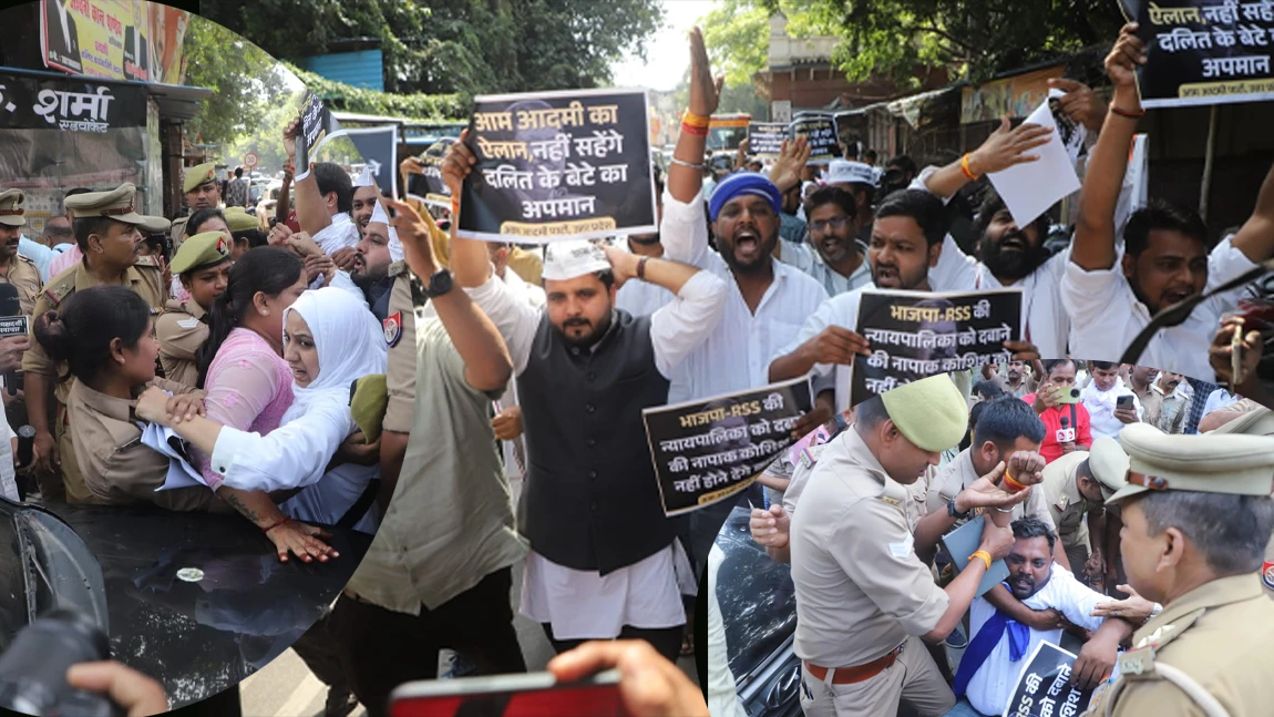 लखनऊ में AAP का जोरदार प्रदर्शन : पुलिस ने नेताओं को हिरासत में लिया, जानें क्या है पूरा मामला लखनऊ, 10 अक्टूबर 2025: देश के मुख्य न्यायाधीश बीआर गवई पर जूता फेंकने की घटना के विरोध में शुक्रवार को आम आदमी पार्टी (AAP) के कार्यकर्ताओं ने यूपी की राजधानी लखनऊ में कलेक्ट्रेट के पास स्वास्थ्य भवन चौराहे पर जोरदार प्रदर्शन किया। पार्टी नेताओं ने इसे न केवल चीफ जस्टिस पर हमला बल्कि लोकतंत्र और संविधान का खुला अपमान बताया। प्रदेश प्रभारी संजय सिंह के निर्देश पर शुक्रवार को प्रदेश में कई स्थानों पर विरोध प्रदर्शन किए गए। लखनऊ में अयोध्या प्रांत अध्यक्ष विनय पटेल और जिलाध्यक्ष इरम रिजवी के नेतृत्व में सैकड़ों कार्यकर्ता सड़कों पर उतरे। पुलिस ने सभी प्रदर्शनकारियों को हिरासत में लेकर इको गार्डन भेज दिया। इस दौरान विनय पटेल ने कहा कि देश के इतिहास में पहली बार किसी चीफ जस्टिस का इस तरह से अपमान हुआ है। यह लोकतंत्र पर गंभीर चोट है। हमारी मांग है कि आरोपी को ऐसी सजा दी जाए, जिससे भविष्य में कोई भी इस तरह का दुस्साहस न कर सके। इरम रिजवी ने कहा कि चीफ जस्टिस पर जूता फेंकना बेहद शर्मनाक और गंभीर अपराध है। आरोपी पर रासुका के तहत कार्रवाई की जानी चाहिए। यह न सिर्फ न्यायपालिका पर हमला है, बल्कि संविधान की मर्यादा पर भी चोट है। उन्होंने आरोप लगाया कि यह हमला गवई के दलित समुदाय से आने के कारण हुआ, जो समाज में व्याप्त भेदभाव को उजागर करता है। पार्टी ने चेतावनी दी है कि न्यायपालिका की गरिमा की रक्षा के लिए यह आंदोलन आगे भी जारी रहेगा। प्रदर्शन में पार्टी के मुख्य प्रवक्ता वंशराज दुबे, प्रांत महासचिव अतुल सिंह, प्रखर श्रीवास्तव, बीएन खरे, अंकित परिहार, मनोज मिश्रा, अभिषेक सिंह सहित बड़ी संख्या में कार्यकर्ता और पदाधिकारी मौजूद रहे।
