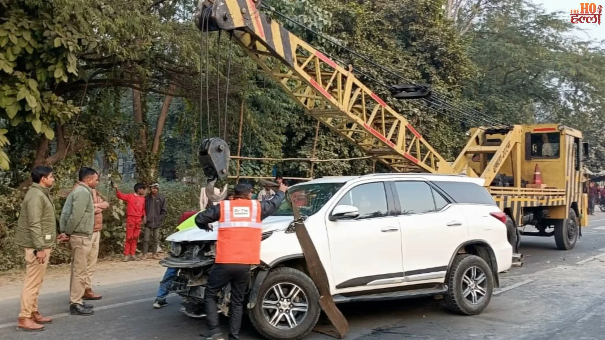 Fortuner Hits Bike and Flips