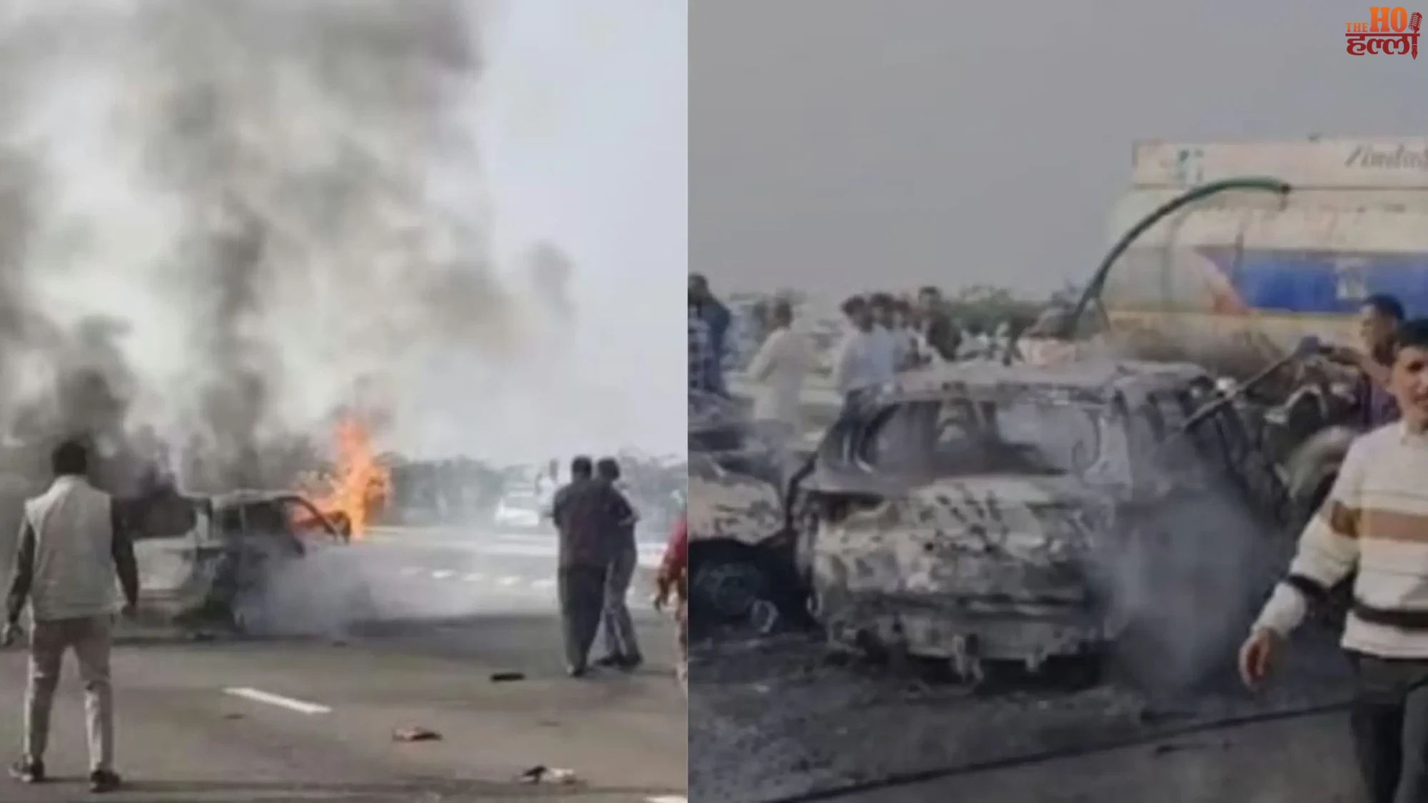 Purvanchal Expressway Crash 5 Killed as Cars Catch Fire