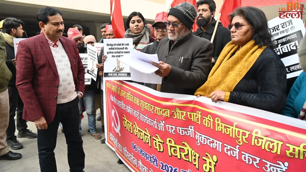 Left Parties Stage a Foot March in Lucknow Against Police