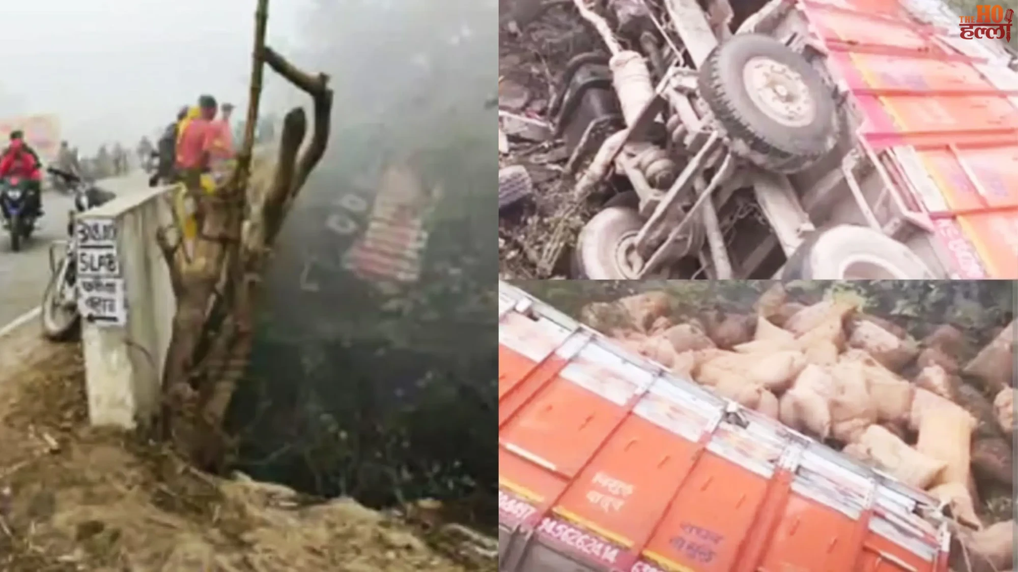 Lucknow Truck Loaded with Paddy Plunges into River