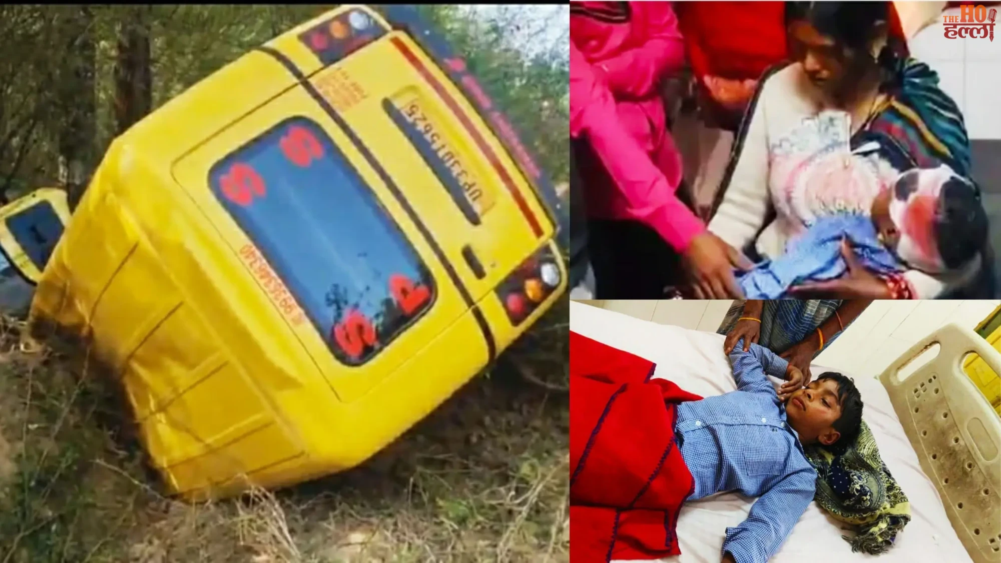 School Van Overturns into Ditch Injuries Reported