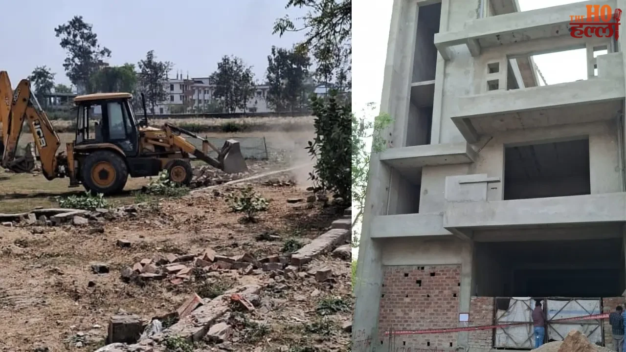 Bulldozer Action in Lucknow 15 Plots Demolished Today