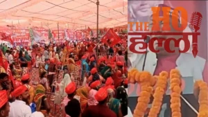 Dr. Sanjay Nishad Cries on Stage for Reservation (1)