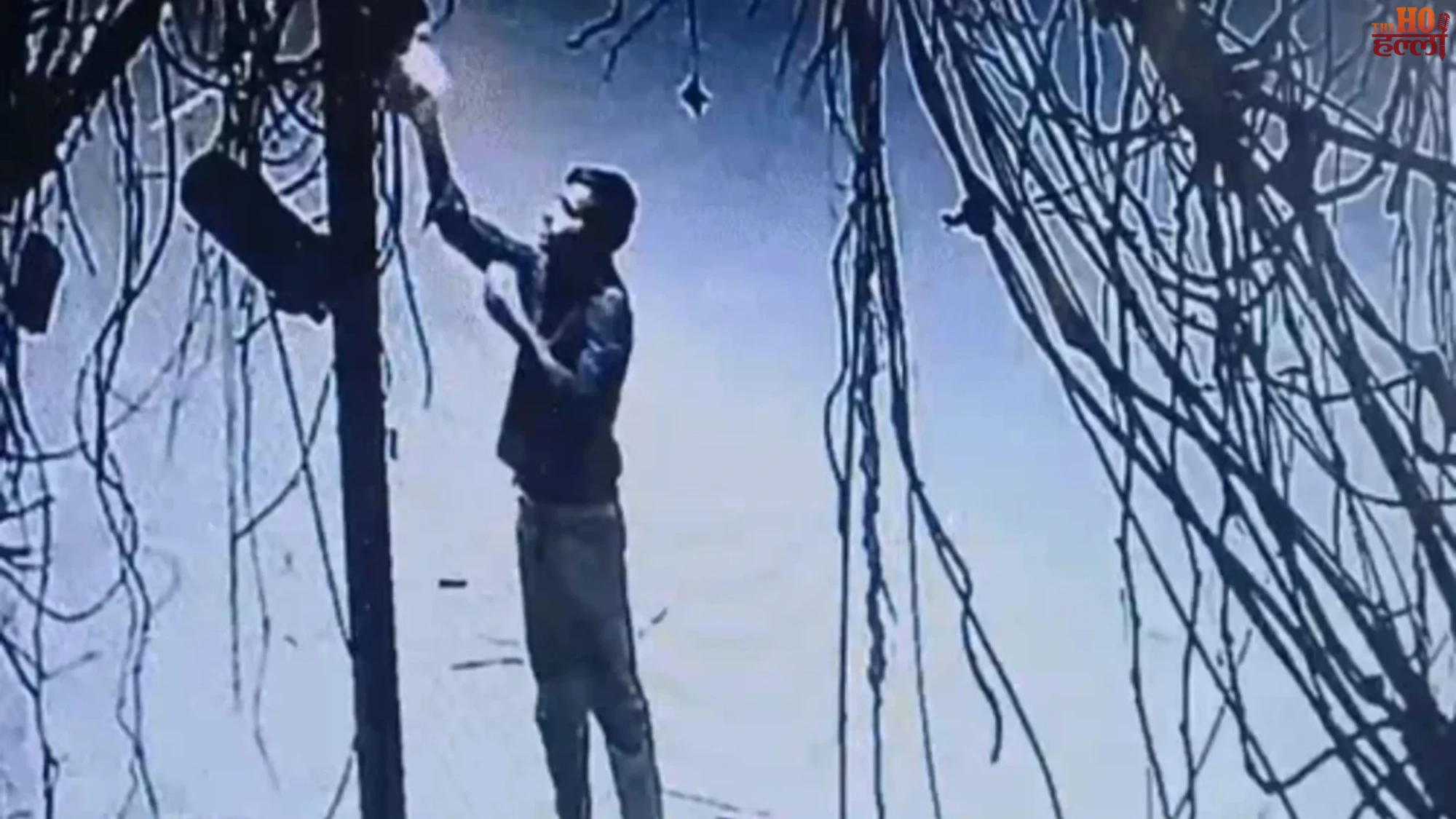 Lucknow Arson Fire Ignites Electric Poles