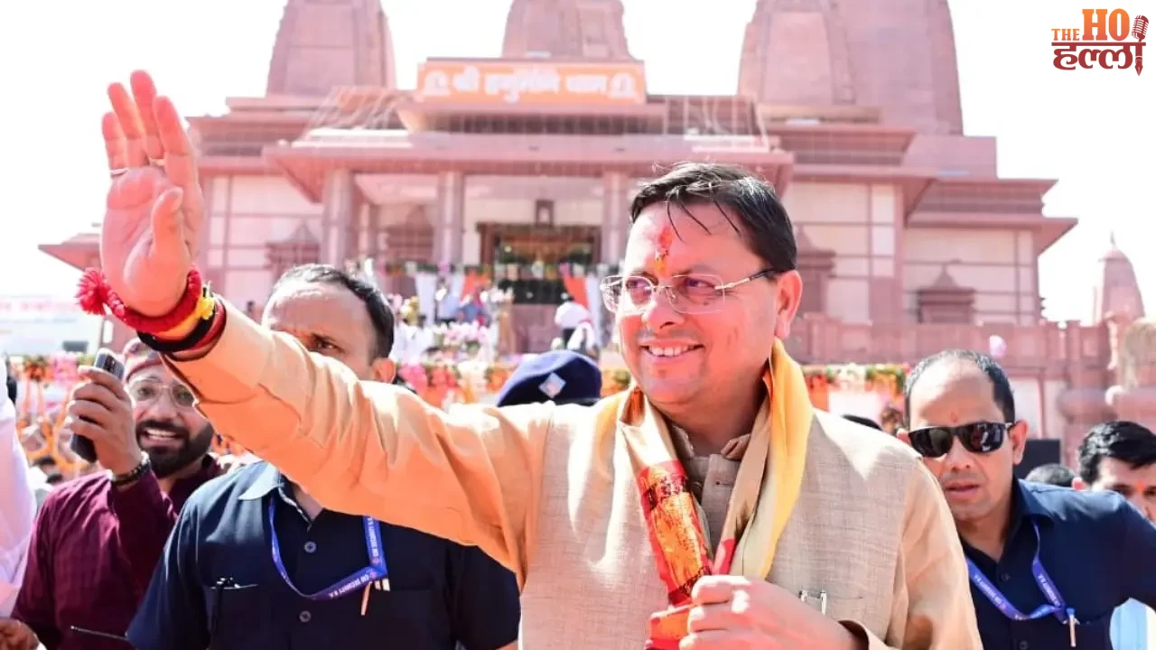 CM Dhami Bowed His Head at Hanuman Dham for Peace