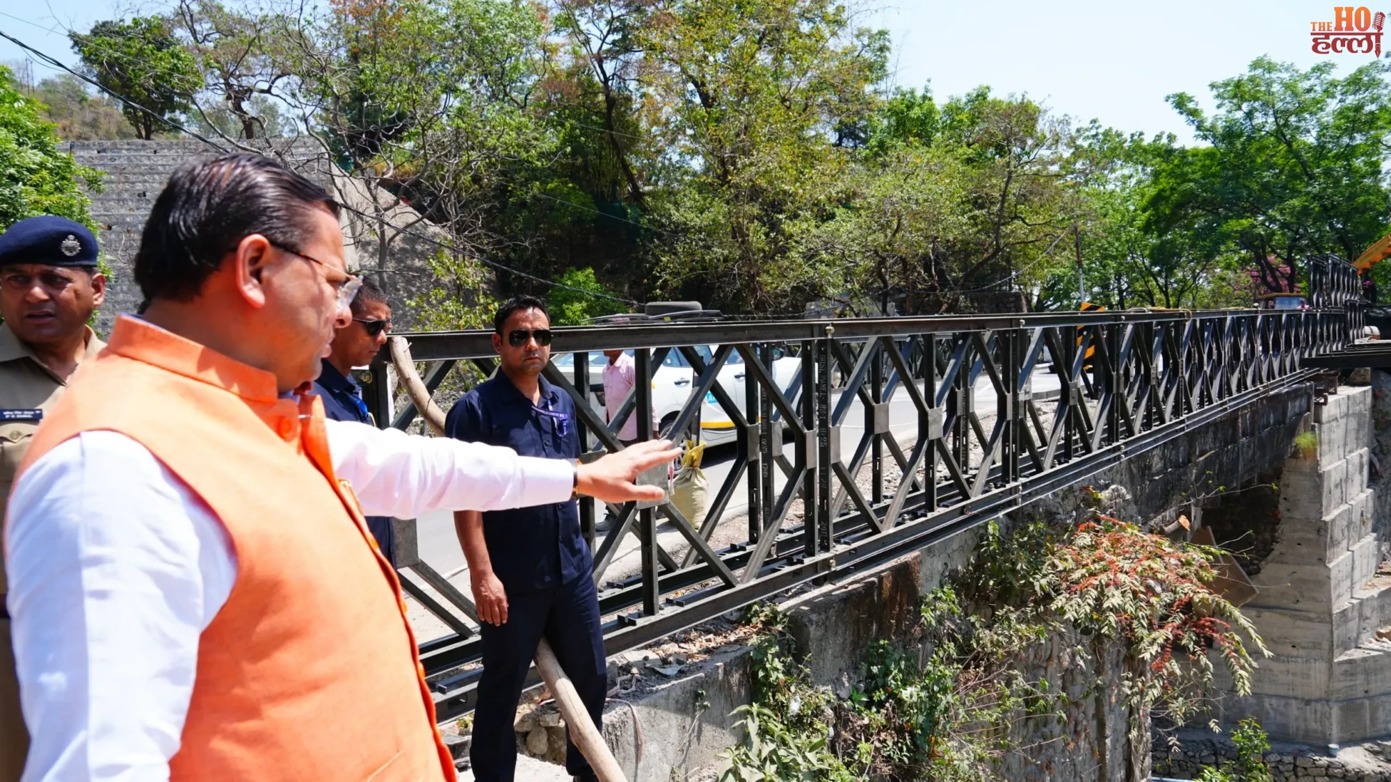 CM Dhami Inspects Damaged Bridge on Mussoorie Road