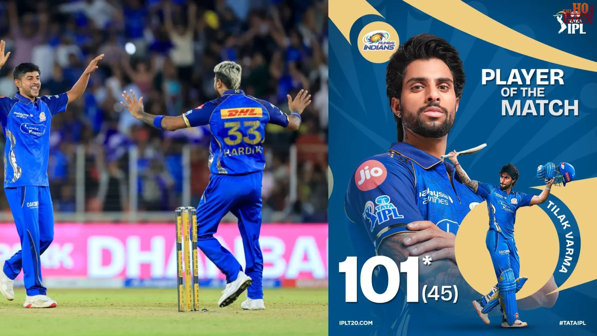 IPL 2026 GT vs MI Tilak Varma's Ton Secures Win