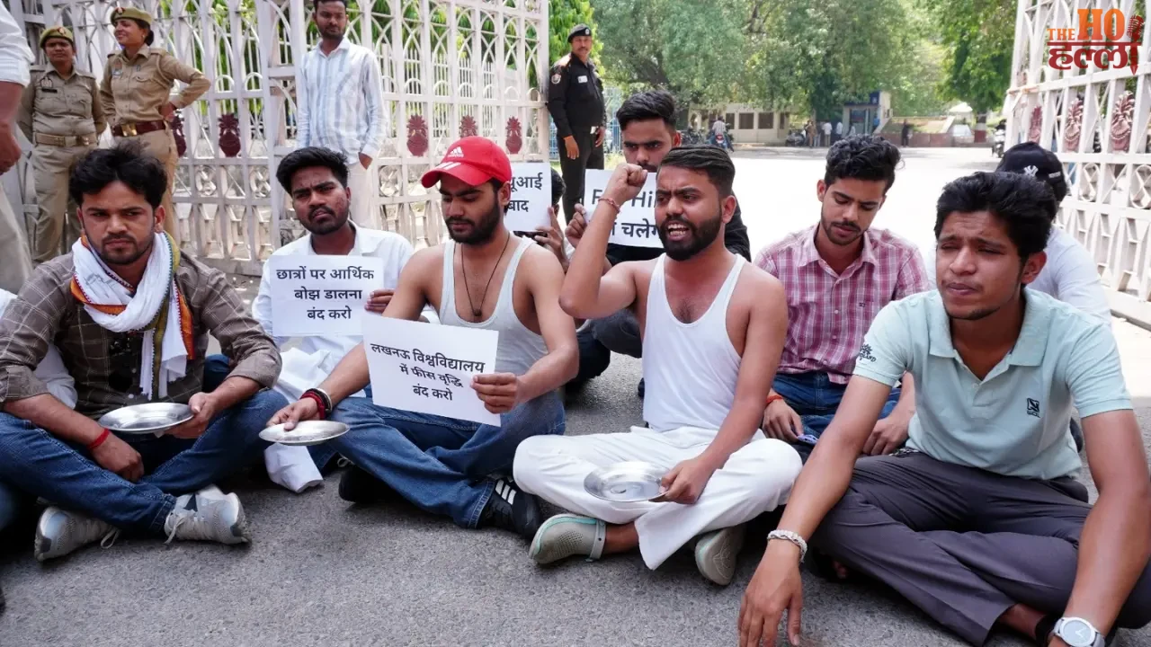 Lucknow University students took to the streets in protest