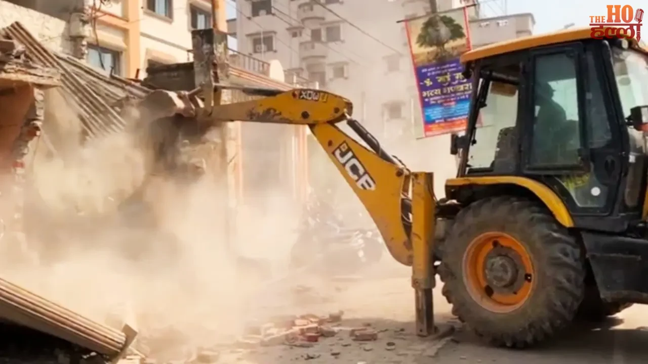 Varanasi Bulldozer Action Demolishes Houses in Lahartara