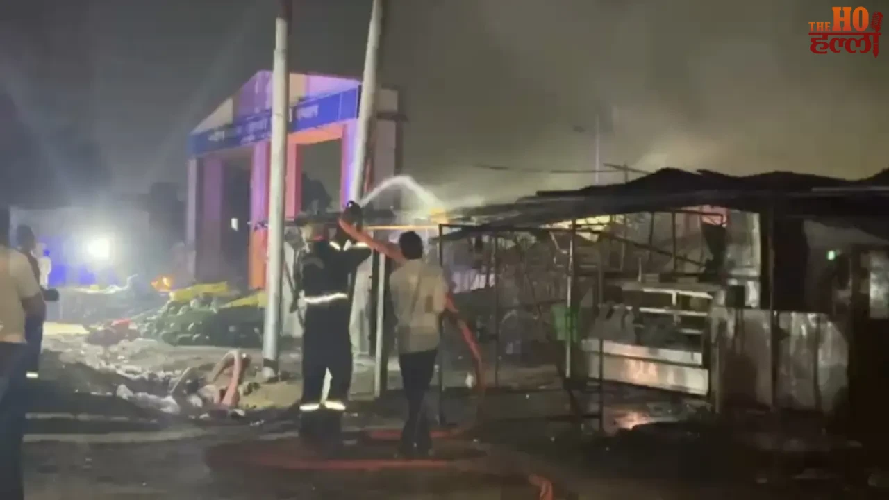 A Massive Fire Broke Out in Shops Resulting in Damage