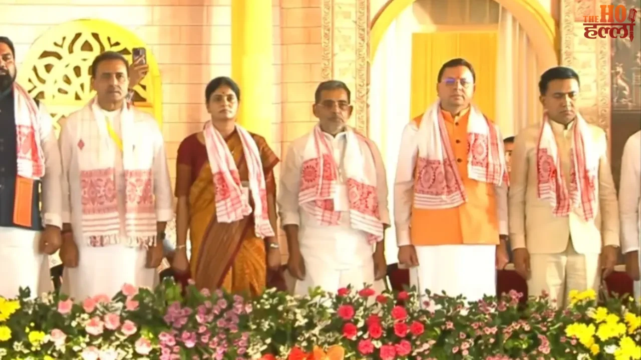 Dhami reached Assam… congratulated Himanta Biswa Sarma