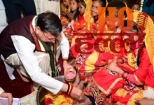 Dhami reached Dol Ashram for Peetham Mahotsav