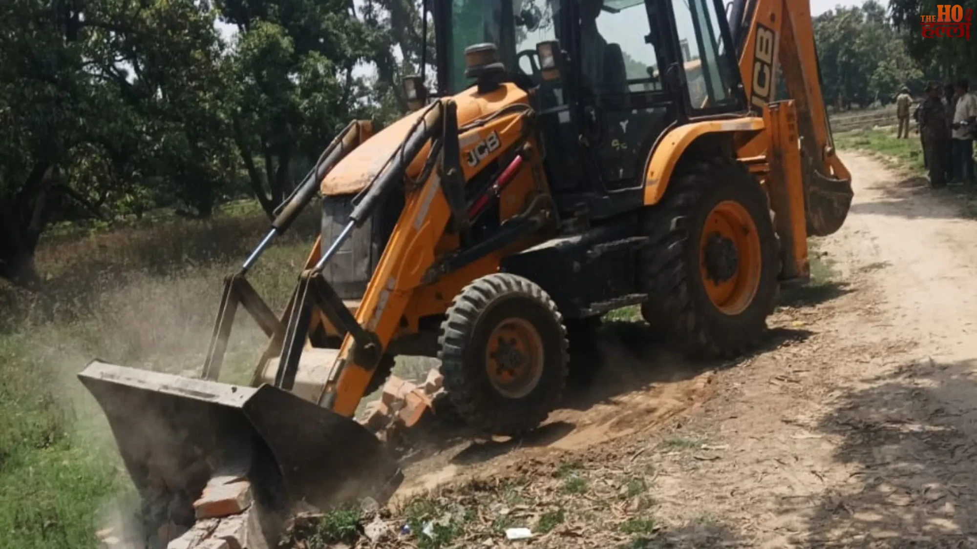 LDA Bulldozer Demolishes 10 Illegal Plottings Today