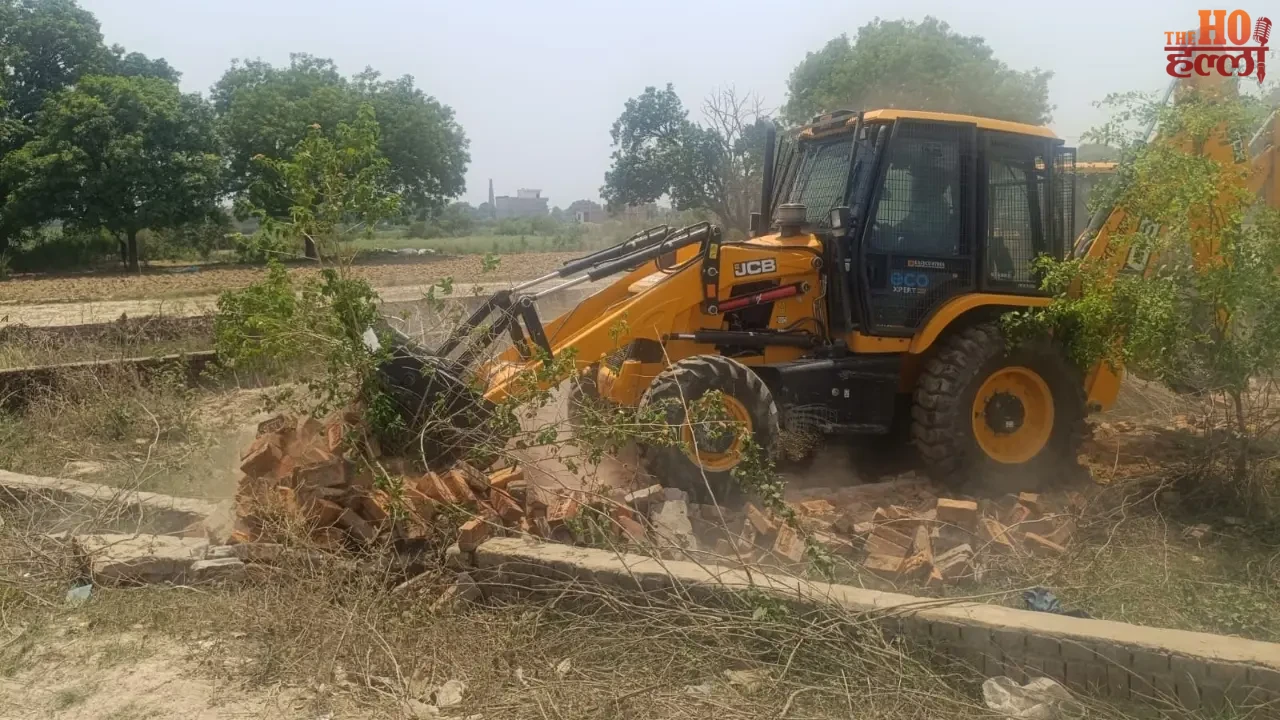 LDA's Bulldozer Roared Five Illegal Plots Demolished