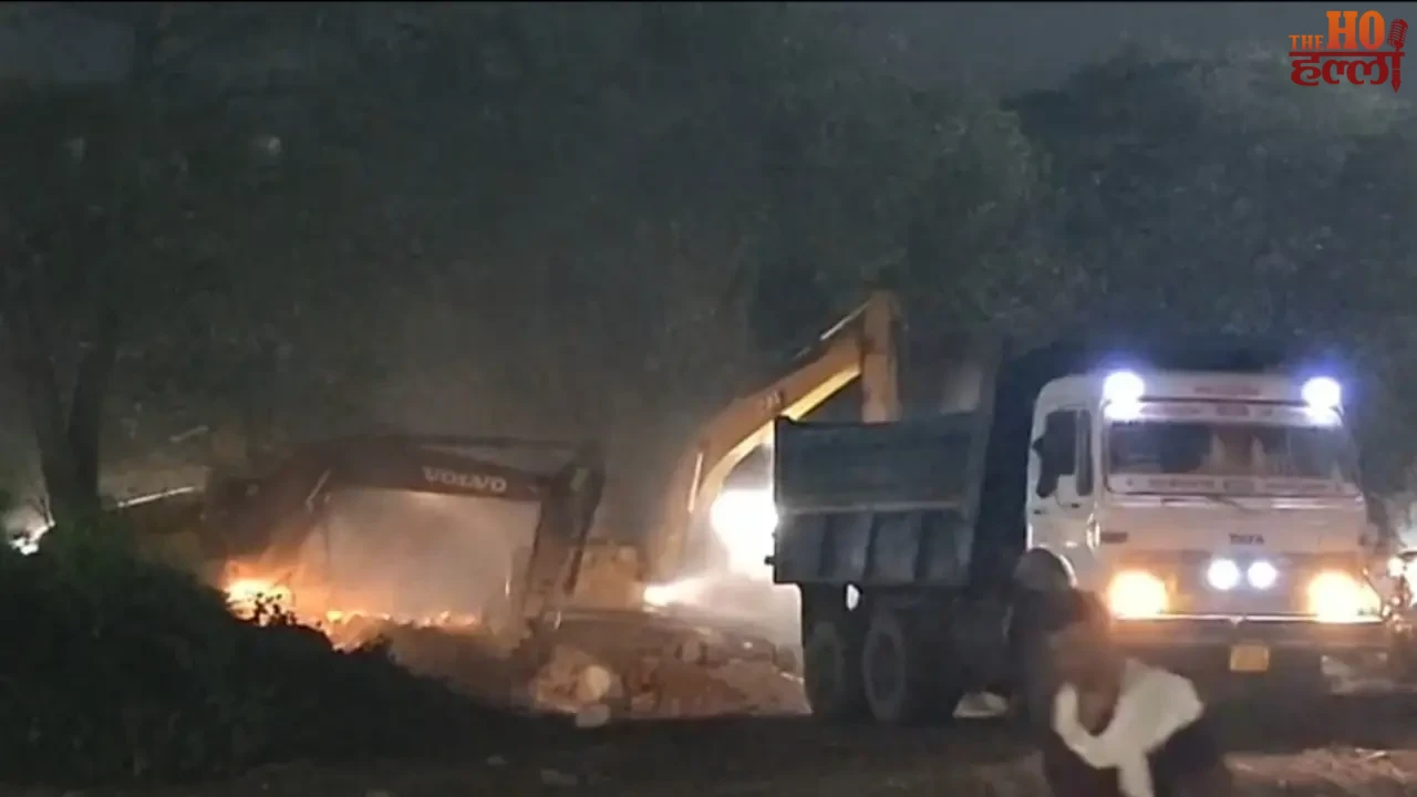 Bulldozer Action Removes Structure Built on Railway Land