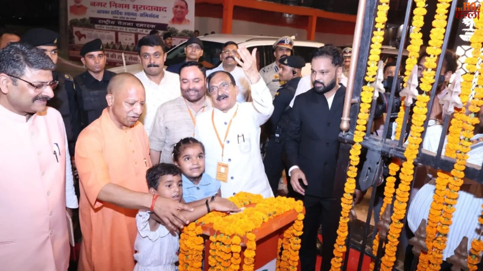 cm-yogi-moradabad-shri-ram-vatika-inauguration-by-little-girls-vanchi-aachi