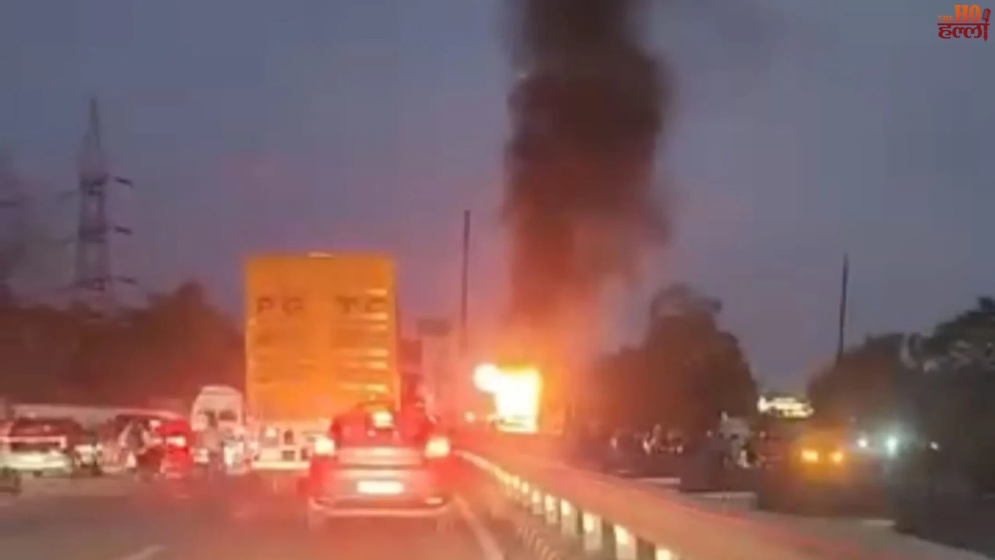 Moving Bus Catches Fire Passengers Show Bravery
