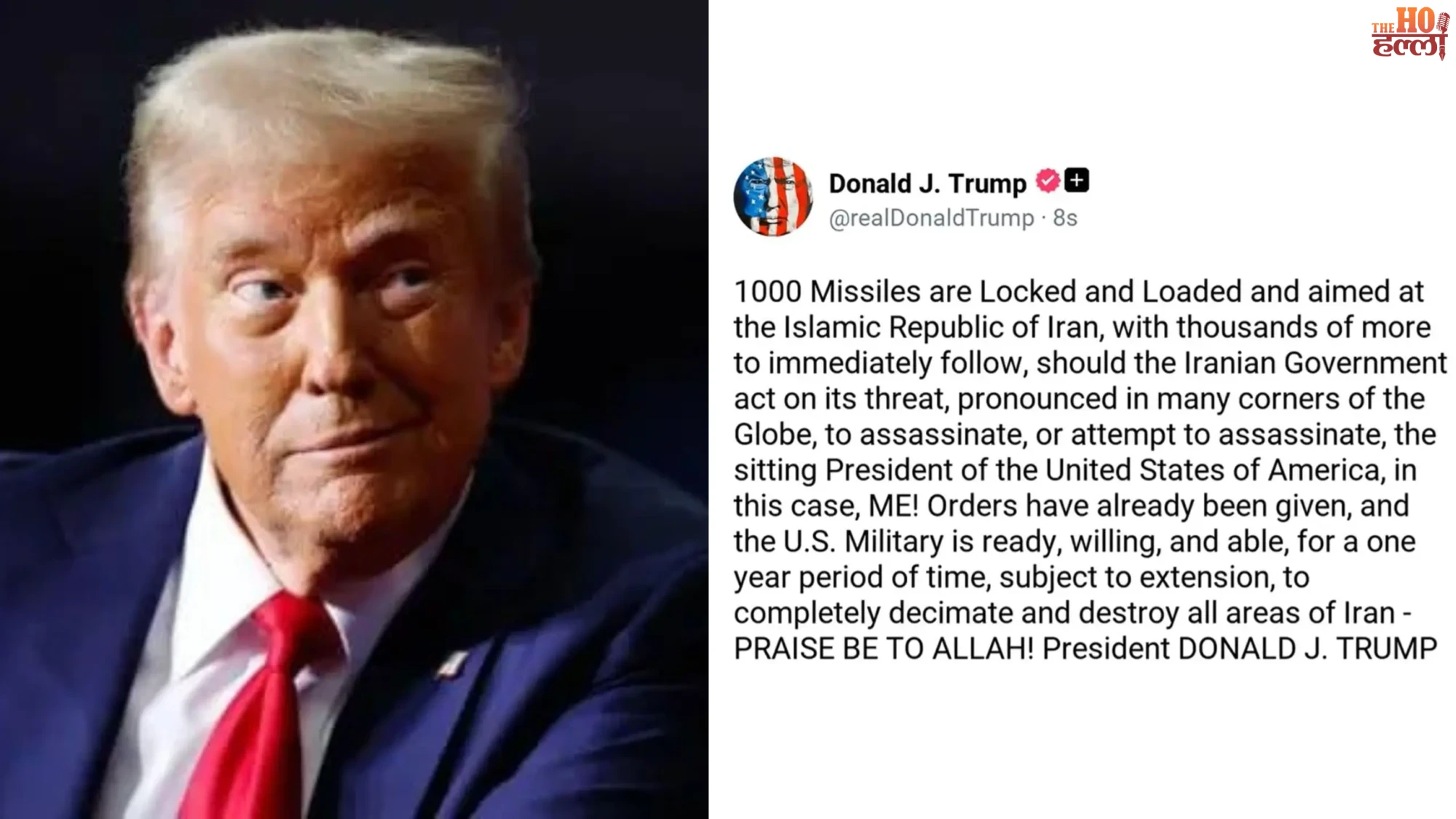 Donald Trump Threatens Iran Escalation of Tensions