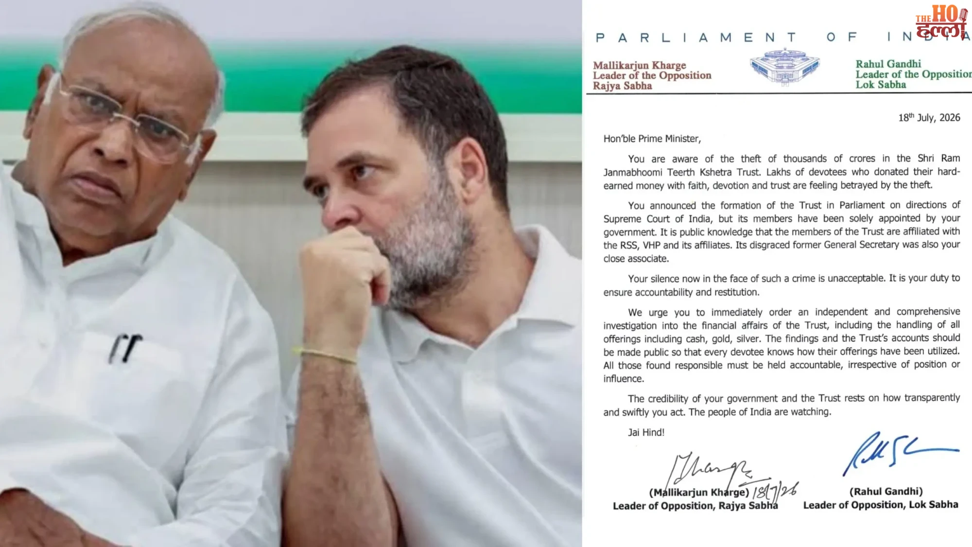 Rahul, Kharge Write to PM Modi for Probe Request
