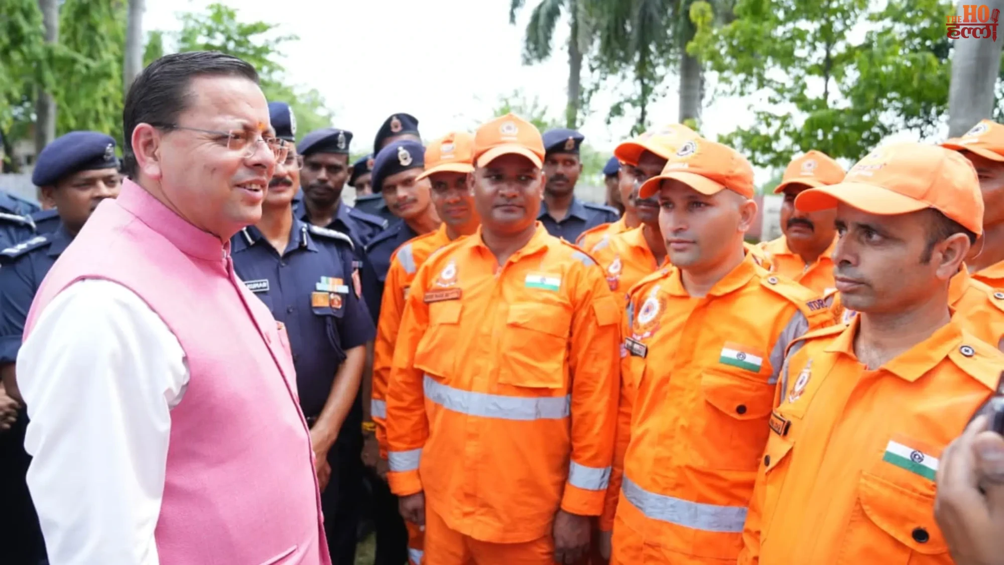 CM Dhami Meets NDRF Heroes to Boost Morale