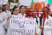 deputy-cm-brijesh-pathak-residence-protest-ayush-intern-stipend-upsssc-pharmacist