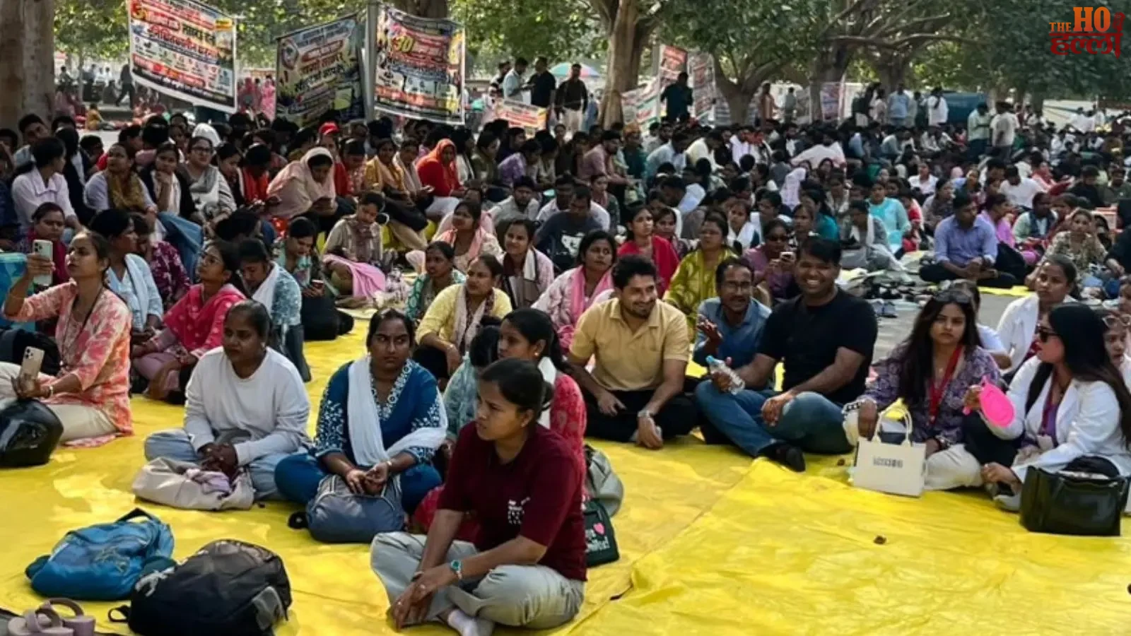 cho-protest-lucknow-eco-garden-regularization-demand